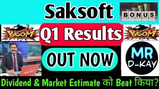 SAKSOFT SHARE Q1 results 2025  Saksoft share latest news  Saksoft share latest news today Bonus [upl. by Byram514]