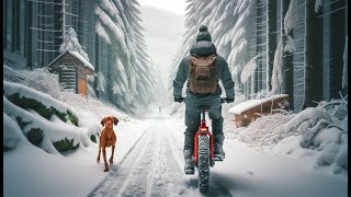 Snowy EBike Adventure in Faget amp Feleacu Forests  Vizsla Companion  Near Cluj Romania [upl. by Frye]