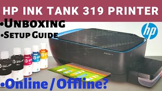 hp ink tank 319 printer  unboxing and setup guide hindi video [upl. by Dusen322]