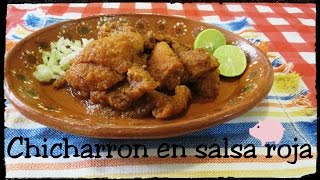 Chicharron en salsa roja [upl. by Nahtam]