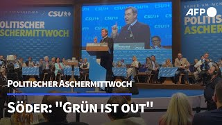 Söder beim politischen Aschermittwoch quotGrün ist outquot  AFP [upl. by Rovner]