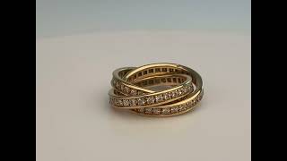 CARTIER Trinity collection diamond gold ring [upl. by Aracahs]