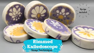 Rimmed Kaleidoscope cold process soap With recipe [upl. by Aneris]