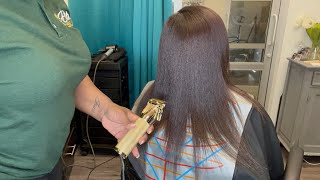 How to fix damaged hair  Split ends took her hair out Big chop hair cut [upl. by Bonita732]