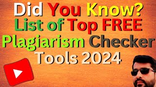 🔥 List Of Top Free Plagiarism Checker Tools 🔥 Plagiarism Checker Tools 2024 🔥 SEO Tools [upl. by Attennaej]