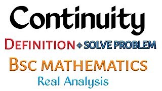 Introduction of continuity in hindi  BSc mathematics part 3 2019  Real analysis [upl. by Jaylene591]