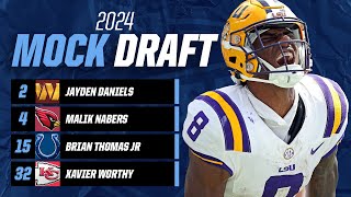 POSTCOMBINE NFL MOCK DRAFT Malik Nabers off the board BEFORE Marvin Harrison Jr  CBS Sports [upl. by Emmie]