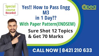 Yes How to Pass M3 in 1Day  Paper Pattern  ENDSEM  COMP  IT  AI amp ML  CS amp DE [upl. by Grewitz296]