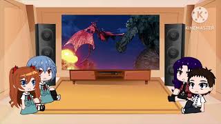 Evangelion react to Gamera Rebirth 2023 Gamera vs Gyaos [upl. by Oinotnanauj953]