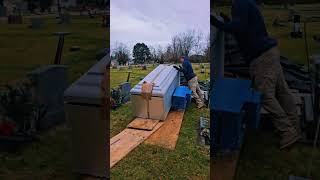 Rain or Shine The Work Needs Done cemetery graveyard funeral educationalvideo concrete vault [upl. by Gnurt915]