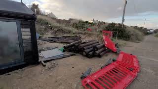 Walk along what is left of The Marrams Road Hemsby Norfolk Coastal Erosion Damage [upl. by Ellerrad]