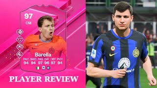 100K🫣 97 FUTTIES Barella Player review  EA FC 24 [upl. by Hirsh]