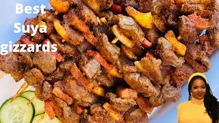 How to prepare Suya gizzards Suya kebab Best Suya kebab recipe [upl. by Vinia]