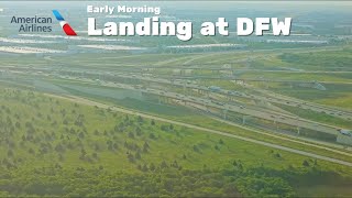 Early Morning Landing at DFWDallasFort Worth International Airport American Airlines Airbus A321 [upl. by Rogovy890]