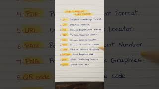 Important Words Full form english englishlanguage tipstolearnenglish subscribe shorts [upl. by Whitby]