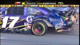 Brian Vickers Hits all 43 Cars on the Track NSCS Tums Fast Relief 500 Martinsville 2011mpg [upl. by Cerys]