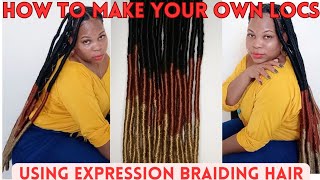 Easy and Affordable Faux Locs Tutorial  DIY Faux Locs Ft Expression Braiding Hair😱 [upl. by Erdnael436]