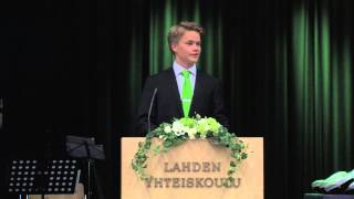 YLIOPPILAAN PUHE  LAHDEN YHTEISKOULUN LUKIO 2011 [upl. by Schaefer]