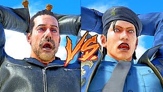 Tekken 7 Negan VS Real Rage Arts Side by Side Comparison The Walking Dead Character Swaps MOD [upl. by Dnalyag]