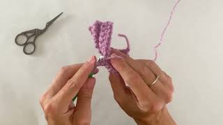 left handed crochet tutorial  fisherman’s crochet knurl stitch horizontal crochet cable stitch [upl. by Nevar576]