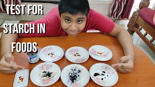 Science Experiment on how to Test for starch in various food items using Iodine [upl. by Ailugram]