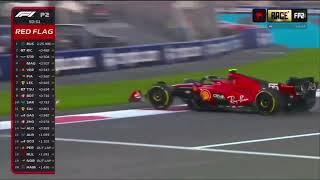 Carlos Sainz crash at AbuDhabi GP 2023  FP2 [upl. by Jocko]