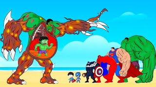 Team HULK SUPERMAN SPIDERMAN Rescue Baby HULK From LAVA HULK Who Is The King Of Super Heroes [upl. by Trevah148]