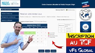 Prise de rendezvous TCF sur VFS Global comment faireطريقة تسجيل وحجز موعد إمتحان اللغة الفرنسية [upl. by Ahsinit84]