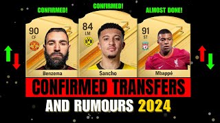 CONFIRMED TRANSFERS amp RUMOURS 2024  January transfer window ft Benzema Sancho Mbappe etc [upl. by Eirual]