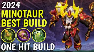 MINOTAUR BEST BUILD 2024  TOP 1 GLOBAL MINOTAUR BUILD AND EMBLEM  MINOTAUR GAMEPLAY [upl. by Elie]