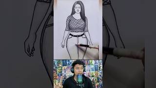 HOW TO DRAW A PRETTY LADY shorts drawing draw shortsfeed [upl. by Aimekahs449]