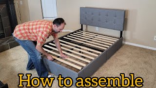 Demo on How To Assemble Allewie Bed Frame with Drawers [upl. by Elak]