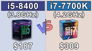 i5 8400 38GHz vs i7 7700K 42GHz [upl. by Clapper418]