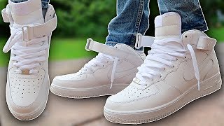 How To Lace Nike Air Force 1s  AF1 Mids 2 BEST WAYS [upl. by Hada]