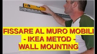 Fissare al muro mobile  ikea Metod  cabinet wall mounting 33 [upl. by Eelhsa307]