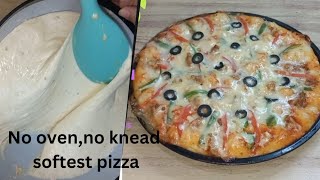 No ovenNo knead pizza recipe trending viral [upl. by Osbourne]