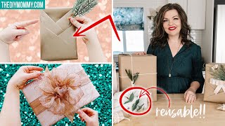 How to Wrap a Gift  10 AMAZING HACKS  The DIY Mommy [upl. by Adnuhsar]