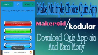 Make Quiz App MakeroidKodular  Create Multiple Choice Questions Android App [upl. by Yedorb]