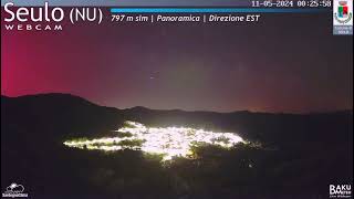 Aurora Boreale in Sardegna  Webcam Seulo timelapse [upl. by Daffodil]