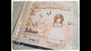 ÁLBUMLIBRO de FIRMAS PRIMERA COMUNIÓN NIÑA SCRAPBOOKING [upl. by Oilisab]