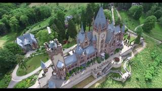 Schloss Drachenburg KönigswinterDrachenfels Kopter in Bonn Dronepicture Germany 4K [upl. by Adorl]