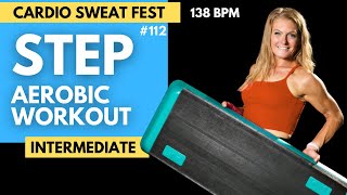 FUN Step Aerobics Workout Intermediate Step 138 bpm CdornerFitness 112 [upl. by Healy600]