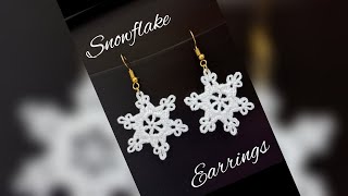 CHRISTMAS SPECIAL  SNOWFLAKE EARRINGS  CHRISTMAS JEWELLERY  CHRISTMAS SERIES 5  CROCHET [upl. by Lewse]