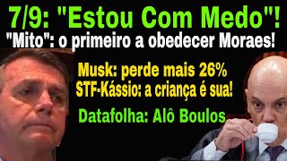 79 A PANCADA FINAL BOLSONARO SE ACOVARDA KASSIO RECURSO INÚTIL PESQUISA SE LIGA BOULOS [upl. by Teague]