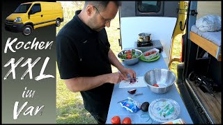 Größte Outdoor Küche im selbstgebauten Camper  Vanlife Deutschland [upl. by Aysa]