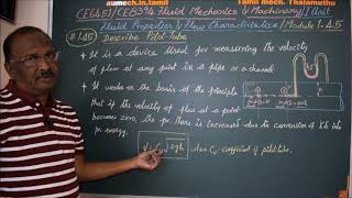 Describe Pitot Tube  M145 Fluid Mechanics in Tamil [upl. by Gomar]