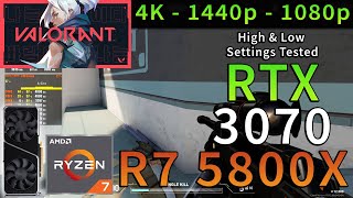 VALORANT  RTX 3070  Ryzen 7 5800X  4K  1440p  1080p  Max amp Low Settings [upl. by Derna]