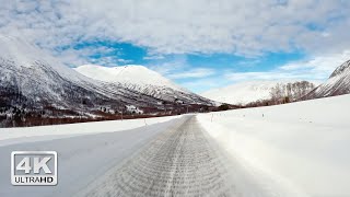 Winter Drive in Remote Norway Mountain Valley  4K 60fps [upl. by Ejrog]