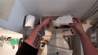 Plumbing how to replace the washer on a flush valve letting by into WC pan [upl. by Hubey]