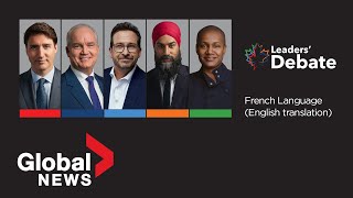 Canada election 2021 Frenchlanguage federal leaders debate English translation  FULL [upl. by Langill]